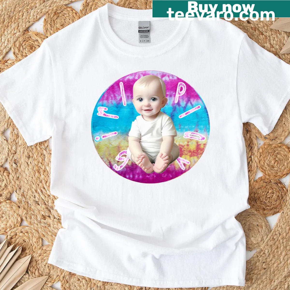 Cute cartoon T-shirt with the phrase 'Girls Play Loves Babies!' — on a men's t-shirt