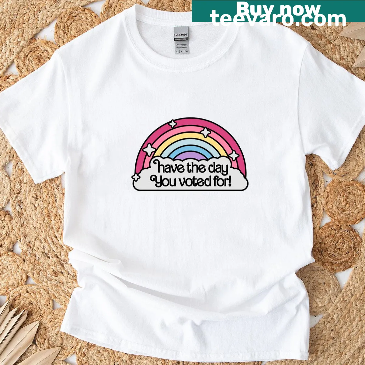 Inspirational typography shirt with the phrase Have The Day You Voted For — on a men's t-shirt