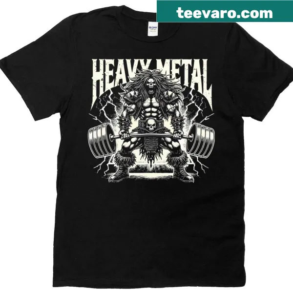 Bold typography t-shirt with 'Lift Heavy Rock Hard' text