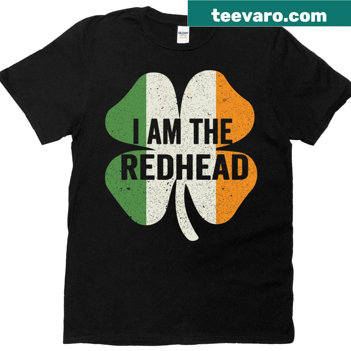 Funny St. Patrick's Day T-shirt with the phrase 'I Am The Redhead Dibs On The Redhead' — on a men's t-shirt