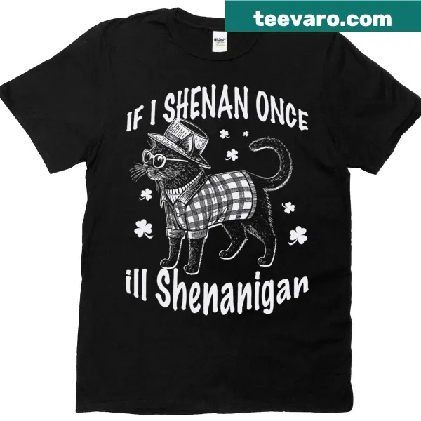 Funny T-shirt with clever cat-themed St. Patrick's Day pun