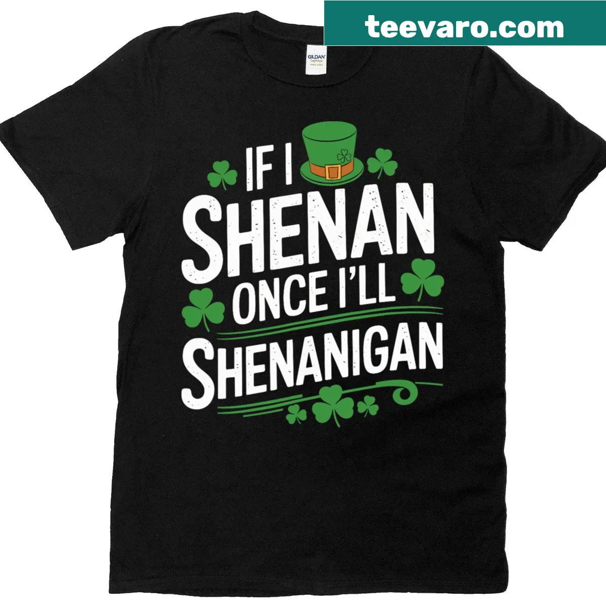 Funny St. Patrick's Day T-shirt featuring a playful pun. — on a men's t-shirt