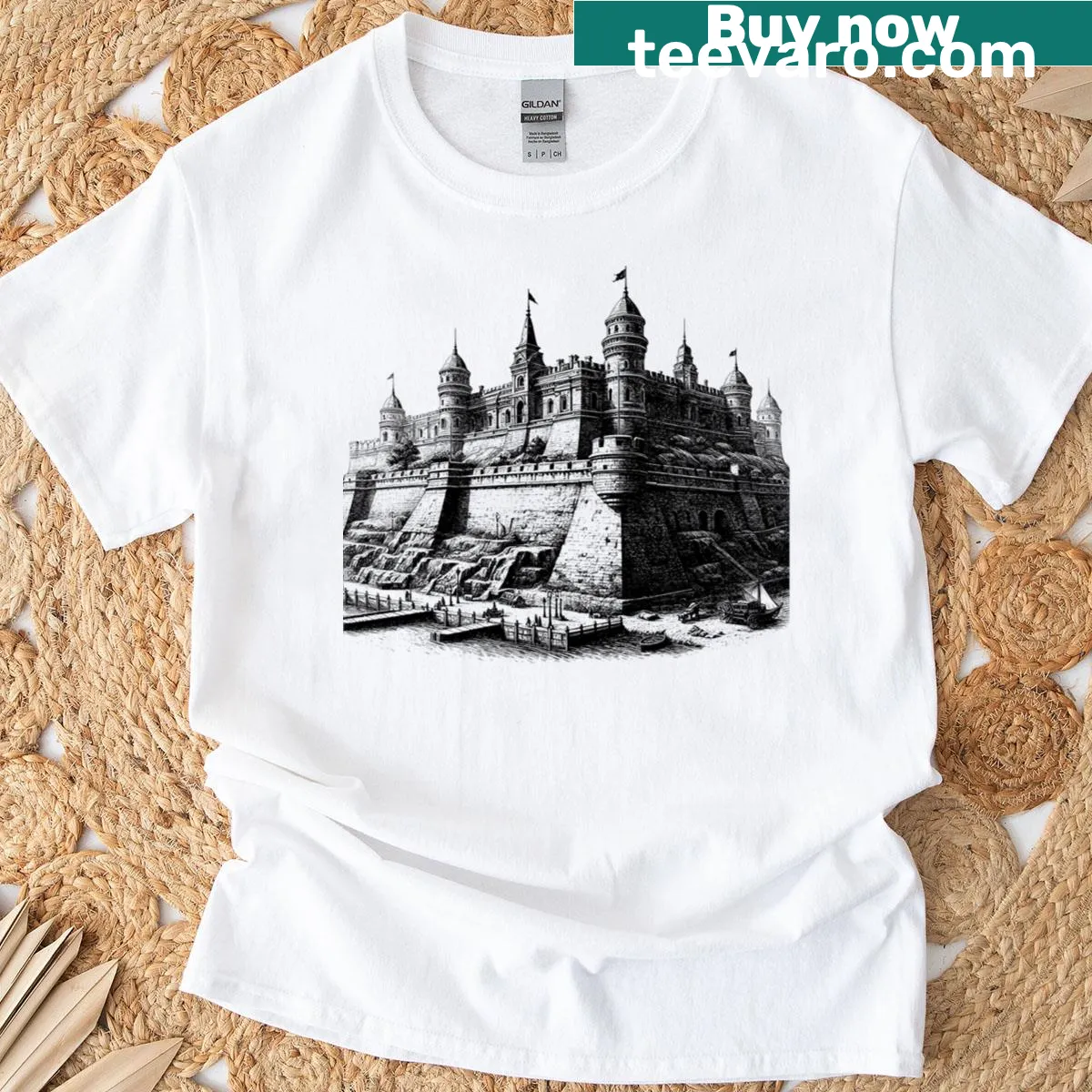 T-shirt with the phrase 'Impenetrable Beauty' inspired by fortifications — on a men's t-shirt