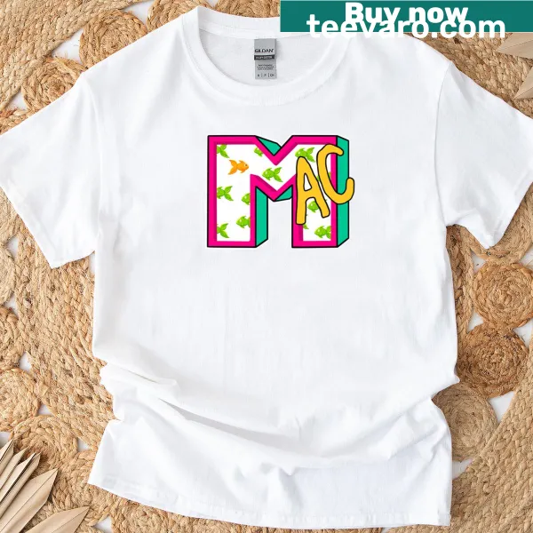 Playful T-shirt featuring Mandy's Art Candy Fish logo design