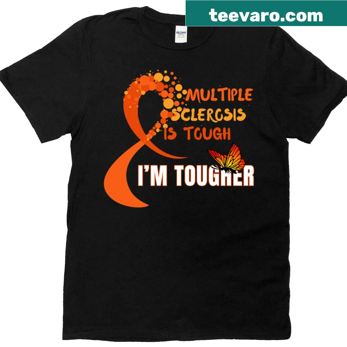 Inspirational T-shirt with message of resilience against MS — on a men's t-shirt
