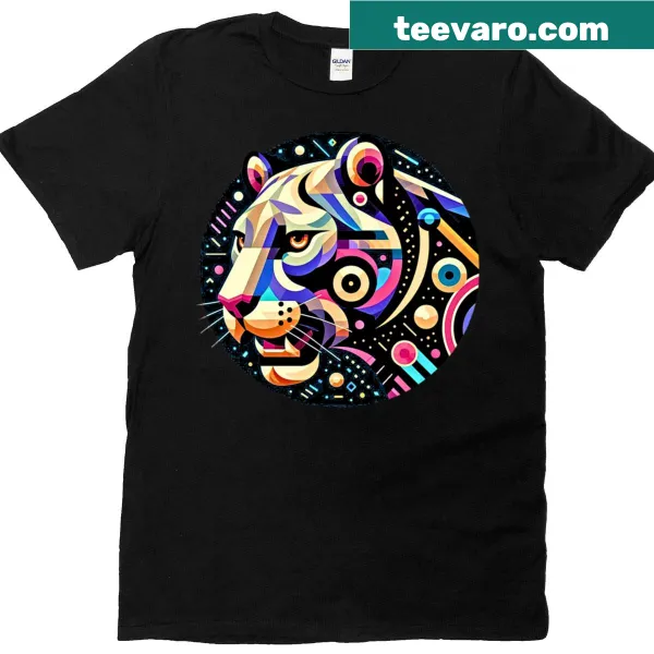 Polygonal panther graphic on a contemporary T-shirt design.