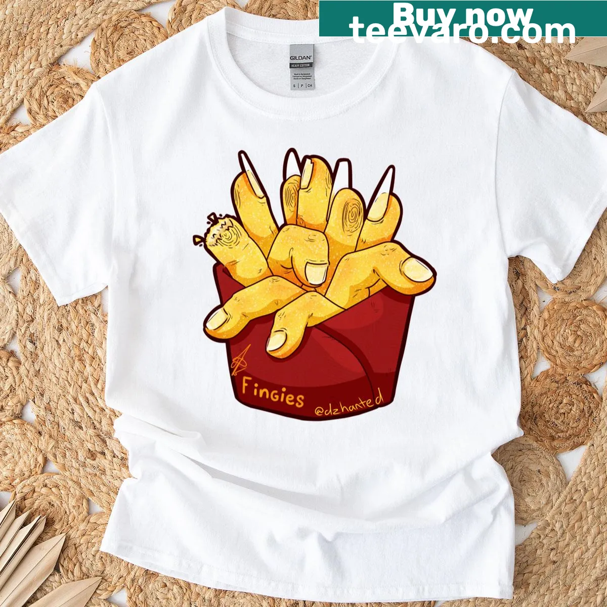 Funny text graphic about Salted Mcfingies on a T-shirt — on a men's t-shirt