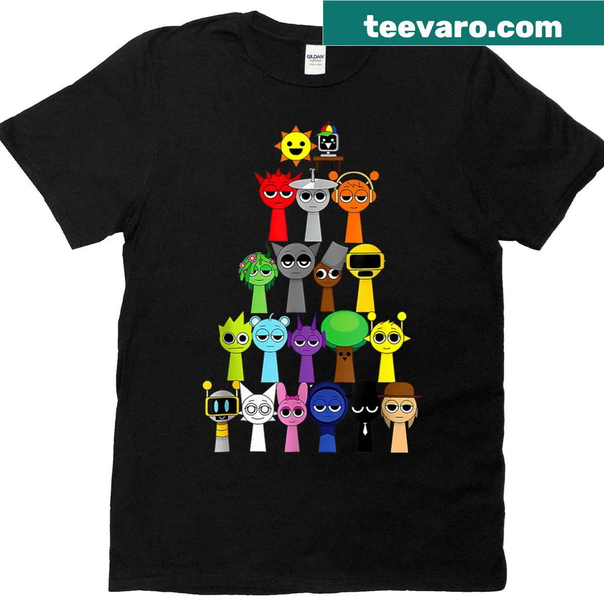 Cartoon graphic of gaming elements on a t-shirt — on a men's t-shirt