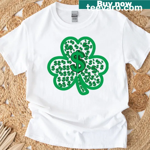 Dollar sign graphic for St. Patrick's Day on a T-shirt