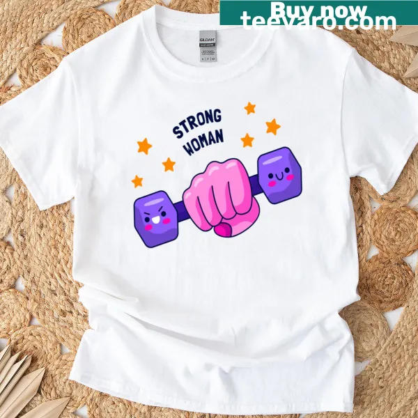 Empowering t-shirt with 'Strong Woman' typography art