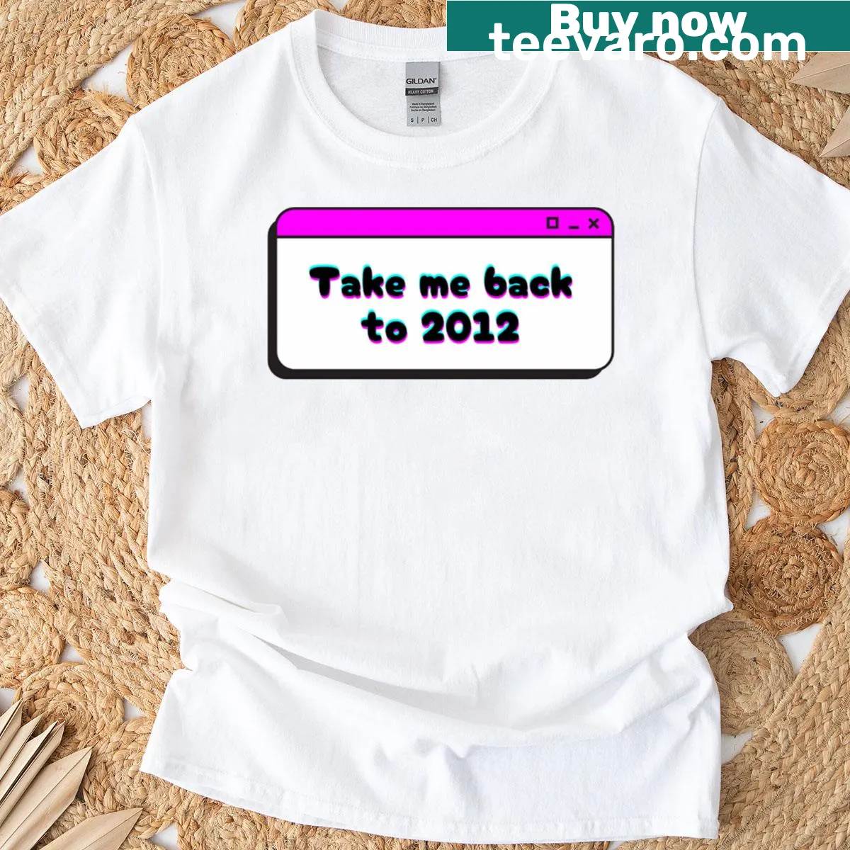 Nostalgic t-shirt with the phrase 'Take Me Back To 2012' — on a men's t-shirt