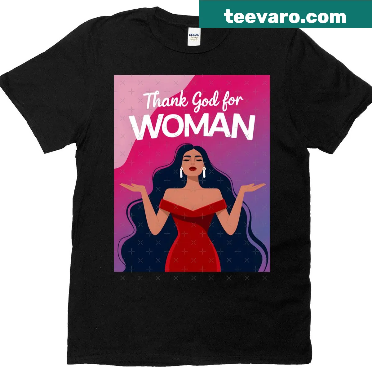Wholesome typography t-shirt with 'Thank God For!' text — on a men's t-shirt