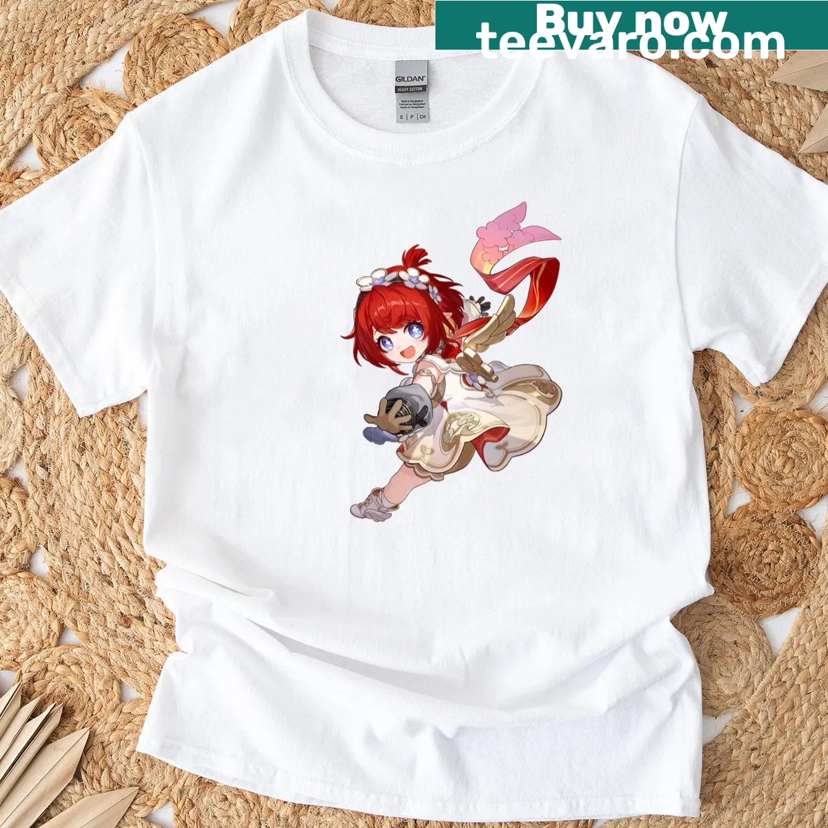 Cartoon graphic of the Tribbie Tenacious Trio in a fun pose on a T-shirt — on a men's t-shirt