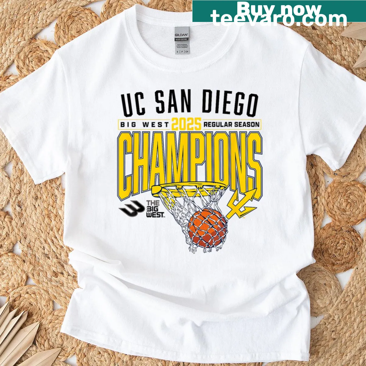 UC San Diego Tretons championship basketball t-shirt — on a men's t-shirt