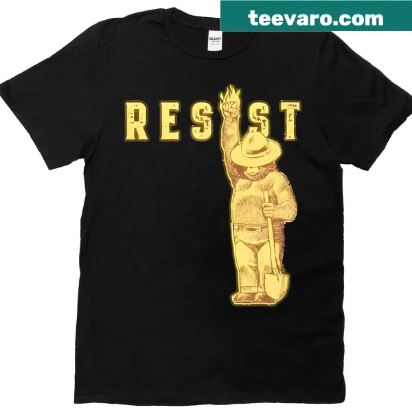 Vintage Smokey the Bear graphic on a resistance-themed T-shirt