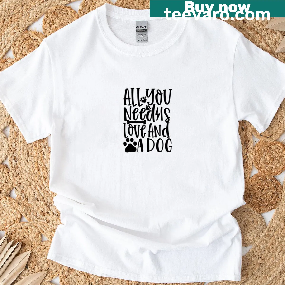 T-shirt featuring the phrase 'And A Love You Need All' in a warm script — on a men's t-shirt