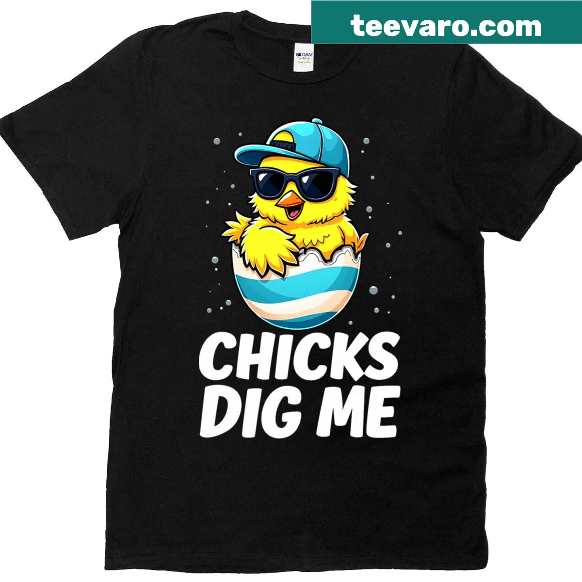 Funny cartoon design on an Easter T-shirt for men and toddlers — on a men's t-shirt