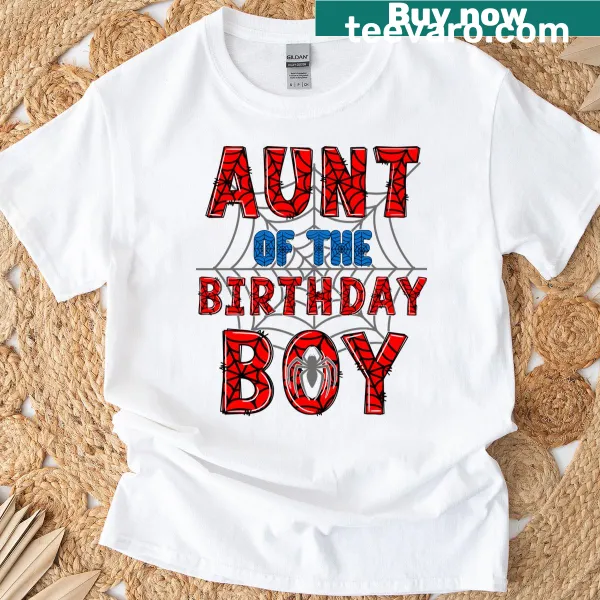 T-shirt featuring a spider web design for a birthday boy