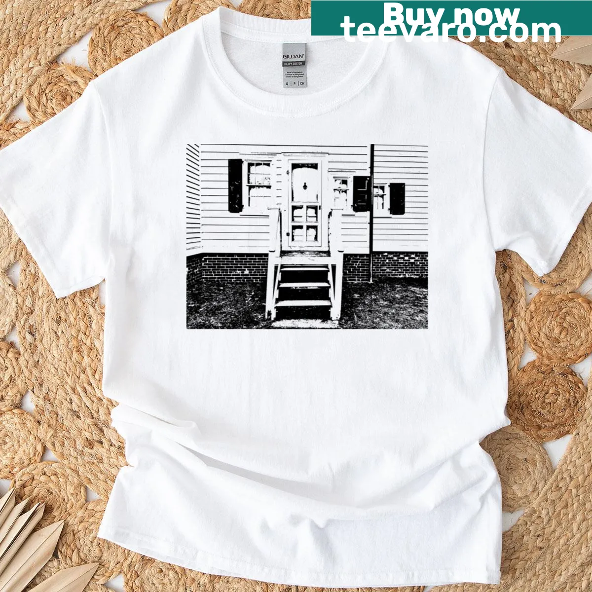 Minimalist design featured on the back of a classic t-shirt — on a men's t-shirt