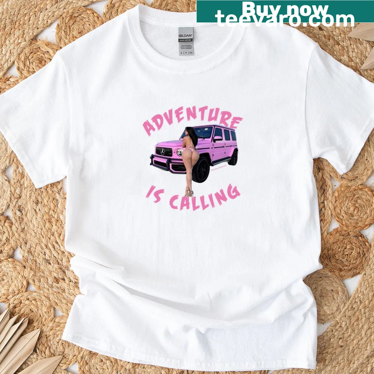 Illustration of a classic wagon on a playful T-shirt — on a men's t-shirt