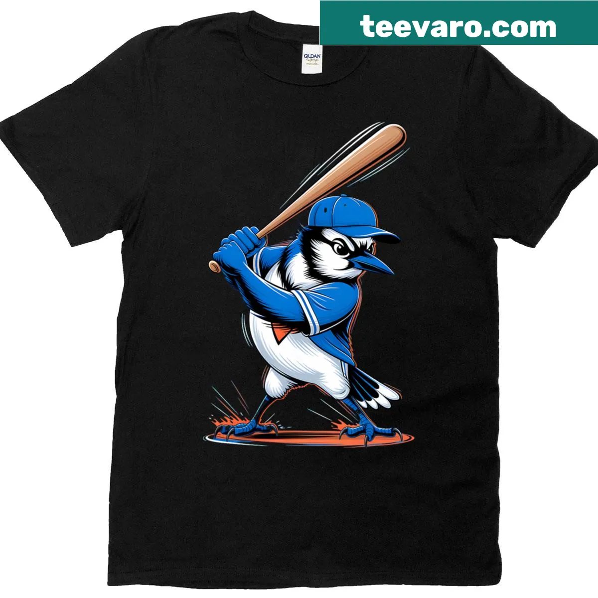 Illustration of a blue jay on a T-shirt, celebrating bird lovers. — on a men's t-shirt
