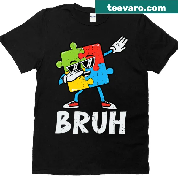 Dabbing puzzle piece autism awareness t-shirt for kids