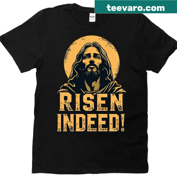 Classic portrait Easter t-shirt with a serene biblical design