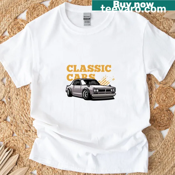 Retro JDM car graphic on a classic T-shirt.