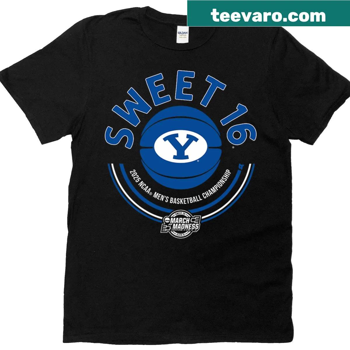 NCAA basketball T-shirt celebrating BYU 2025 Sweet Sixteen — on a men's t-shirt