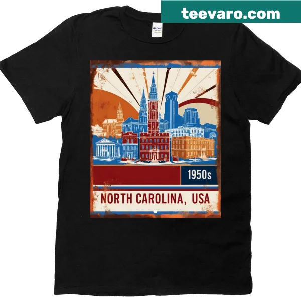 Vintage retro North Carolina graphic on a classic t-shirt