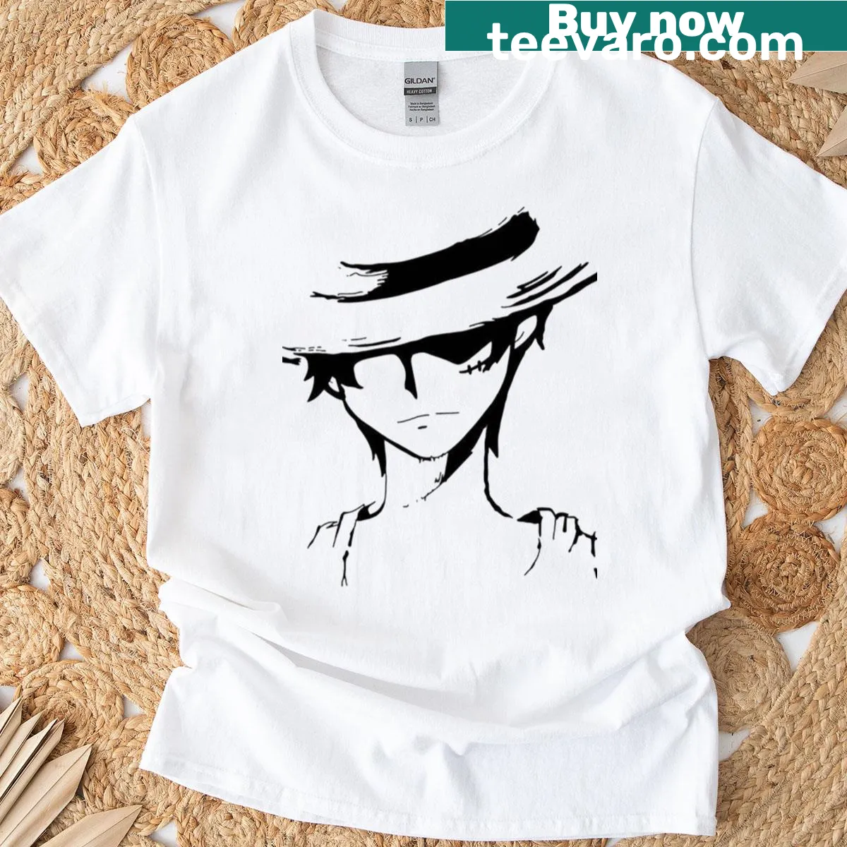 Classic Luffy t-shirt featuring iconic character design — on a men's t-shirt