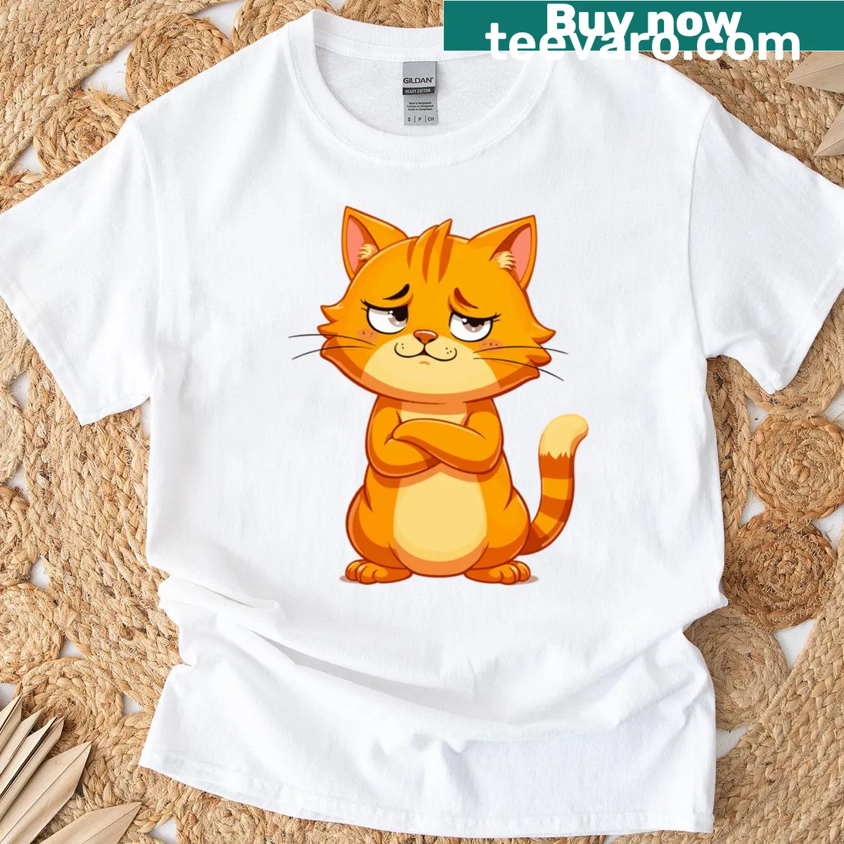 Funny cat-themed T-shirt with sassy pet attitude text — on a men's t-shirt