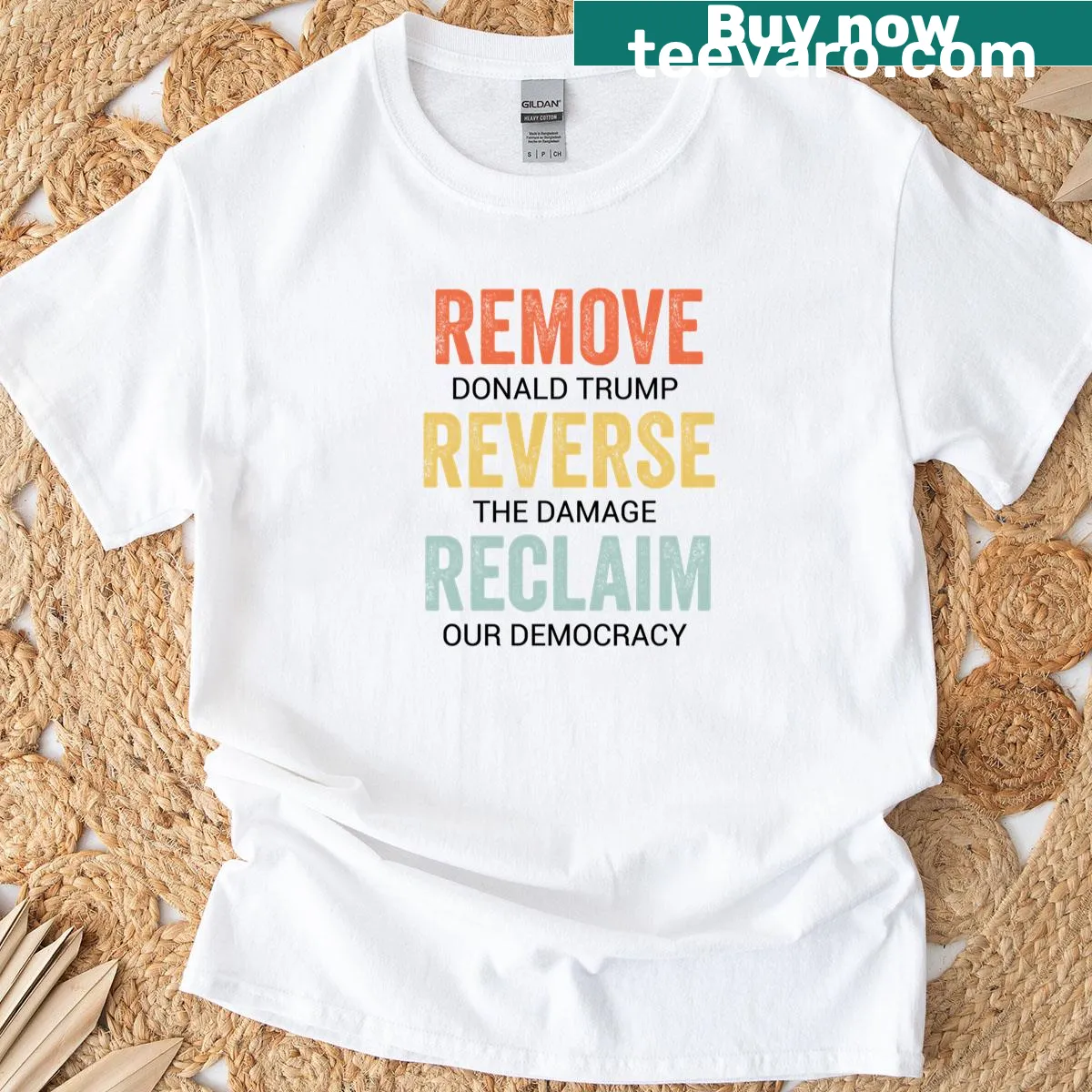 Political T-shirt advocating for democracy and change — on a men's t-shirt
