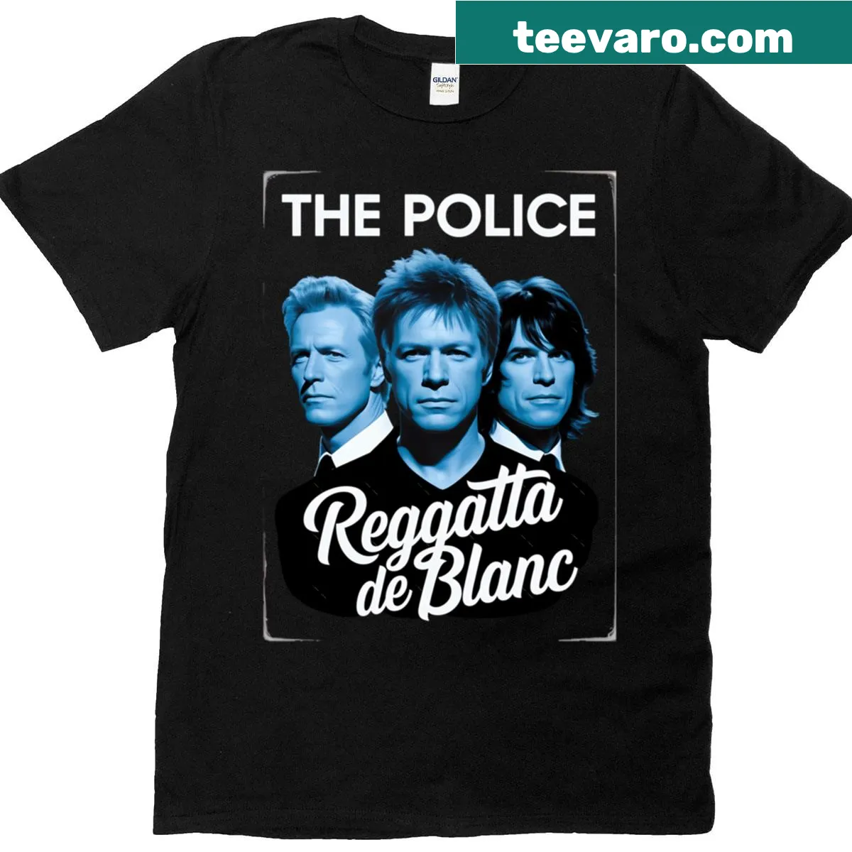 Vintage-style t-shirt inspired by Reggatta De Blanc album — on a men's t-shirt