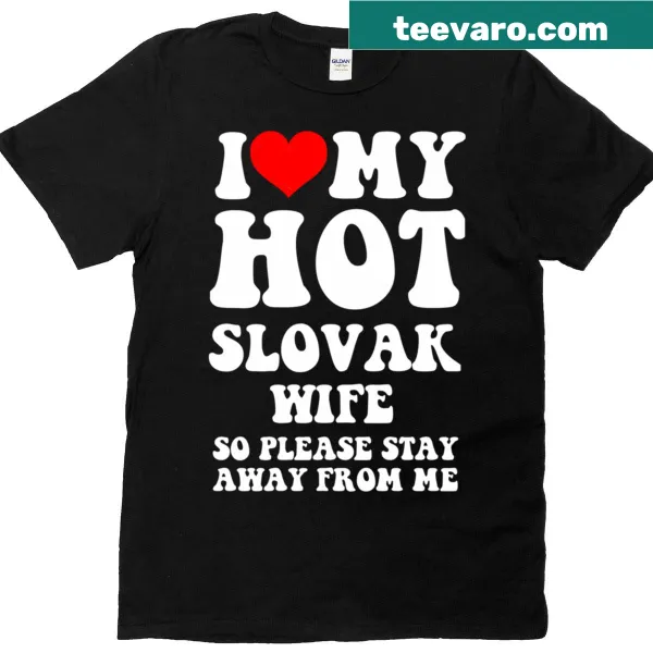 Graphic T-shirt with text 'Love My Hot Romance' suitable for Slovak wives.