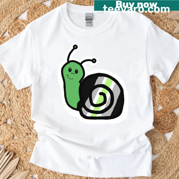 Cartoon snail graphic representing agender pride