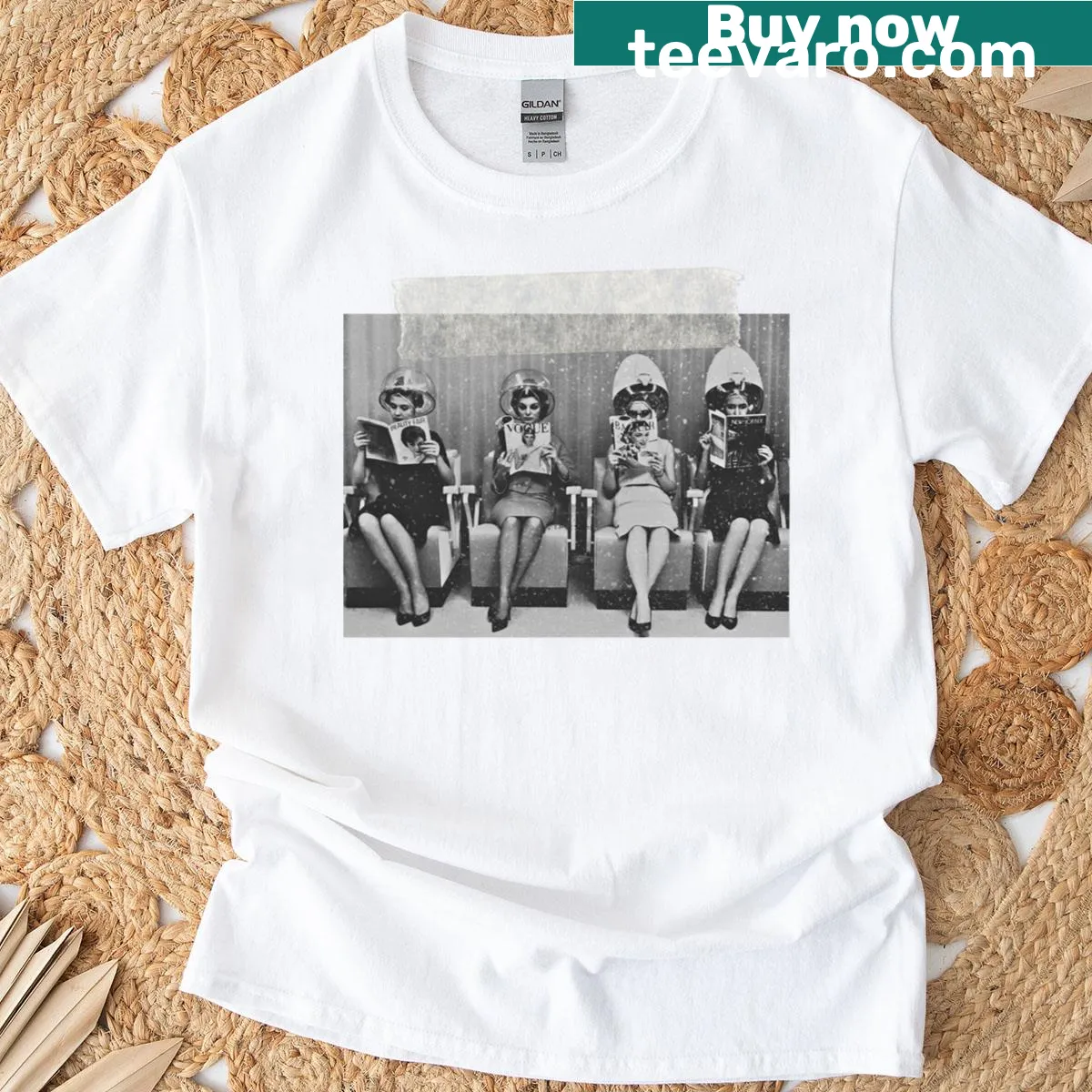 T-shirt celebrating the beauty salon profession with playful graphics — on a men's t-shirt