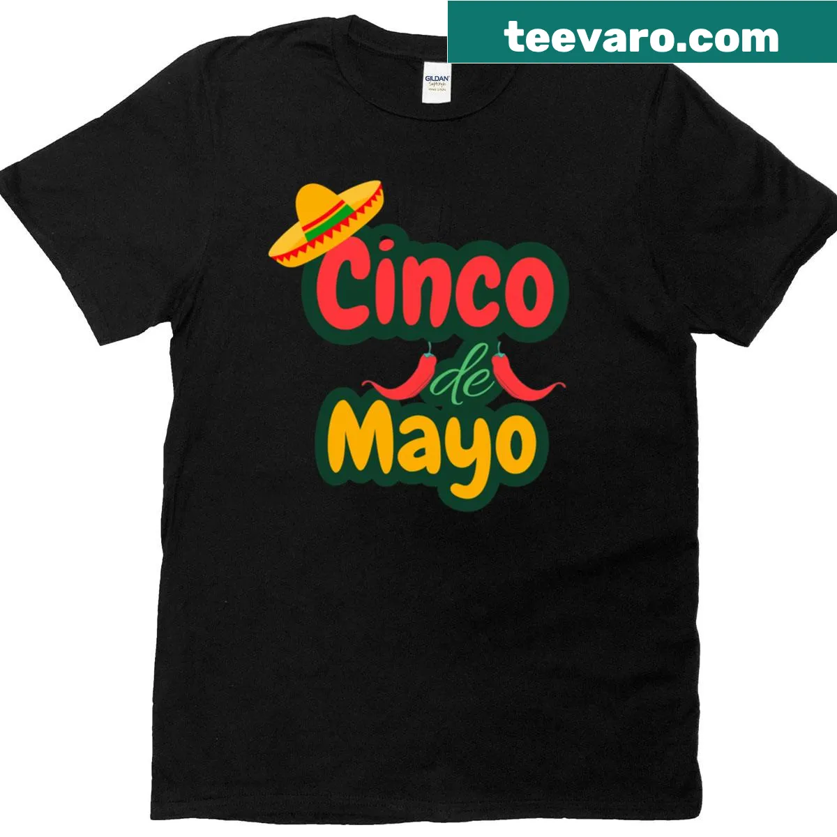 Cinco de Mayo t-shirt featuring festive typography — on a men's t-shirt