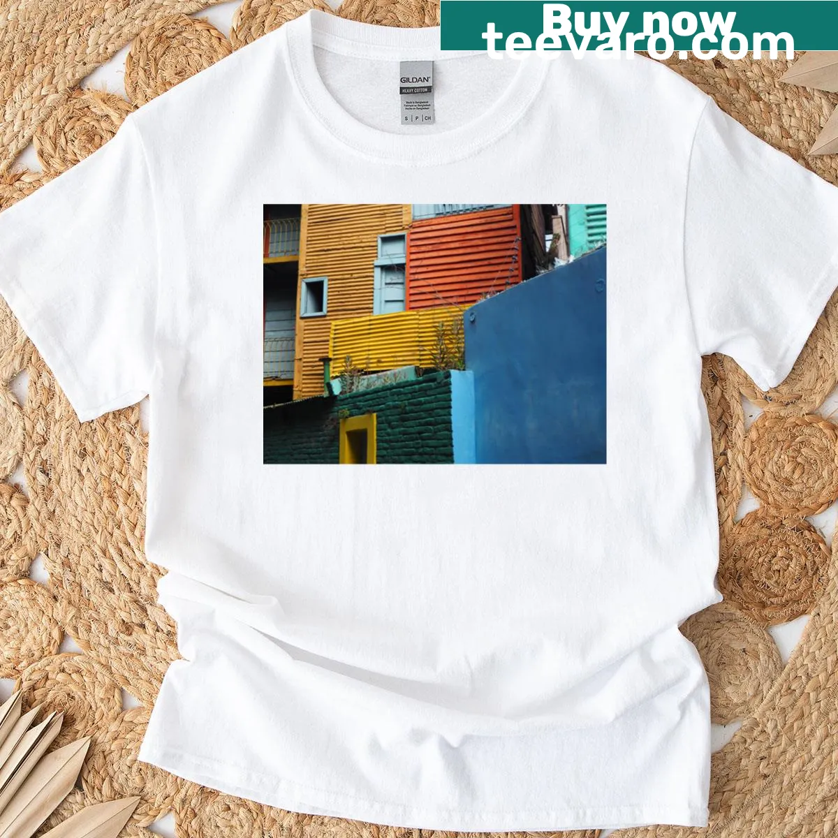 Illustration of iconic Argentina elements on a premium scoop t-shirt — on a men's t-shirt