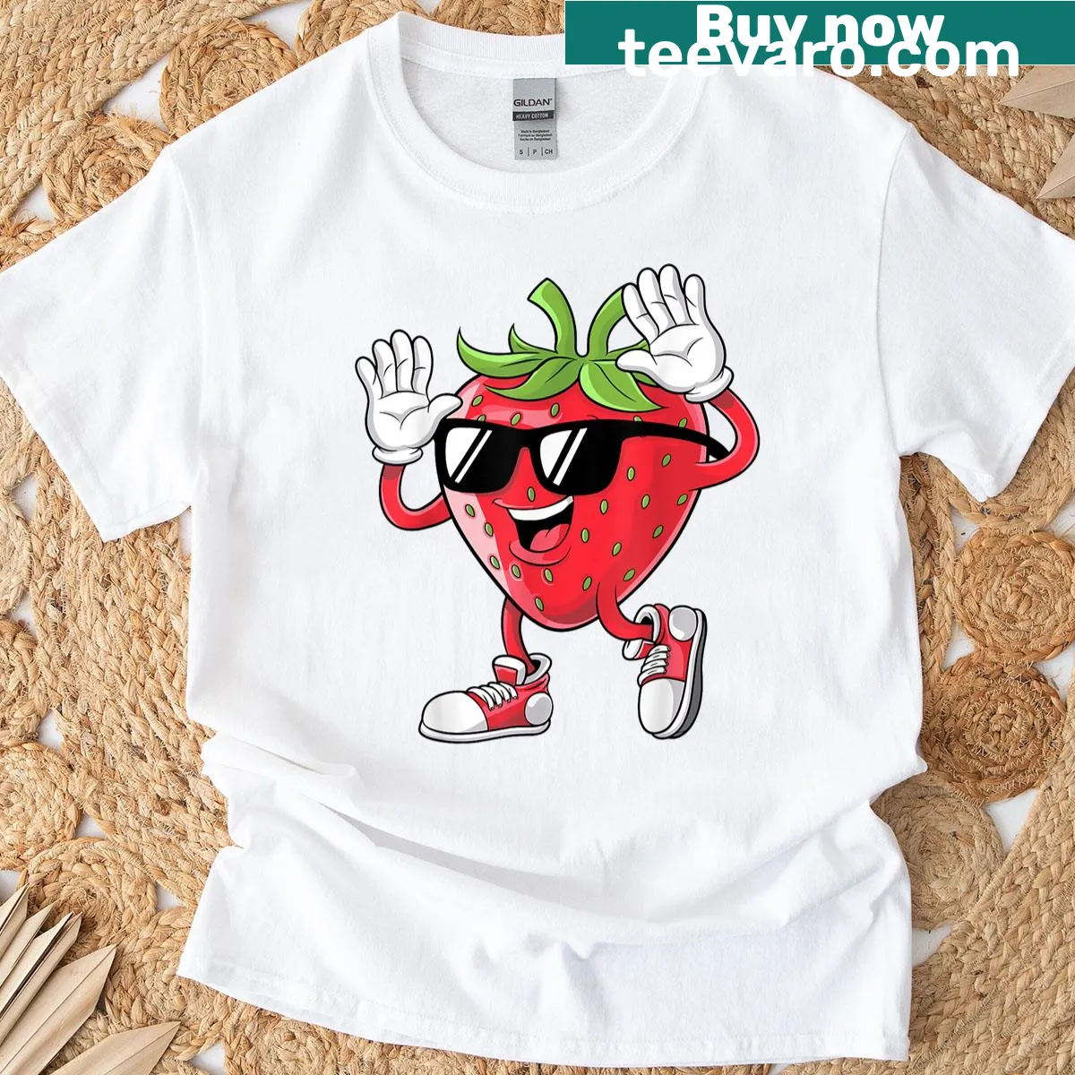 Cute strawberry illustration on a t-shirt — on a men's t-shirt