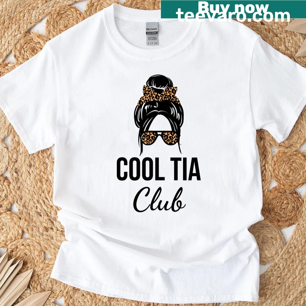 Funny T-shirt for cool aunts featuring a messy bun and coffee — on a men's t-shirt