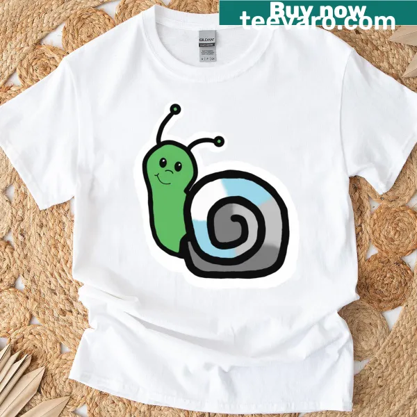 Cute snail design on demiboy pride t-shirt for teens