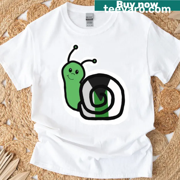 Whimsical snail design representing demiromantic pride.