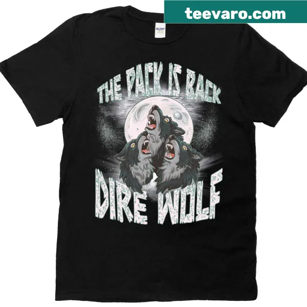 Silhouette T-shirt featuring a dire wolf with a survival theme