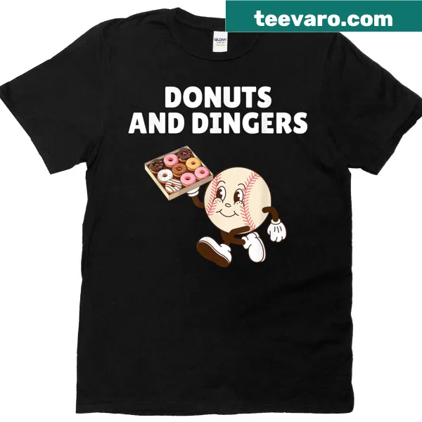 Funny Donuts And Dingers baseball T-shirt for kids