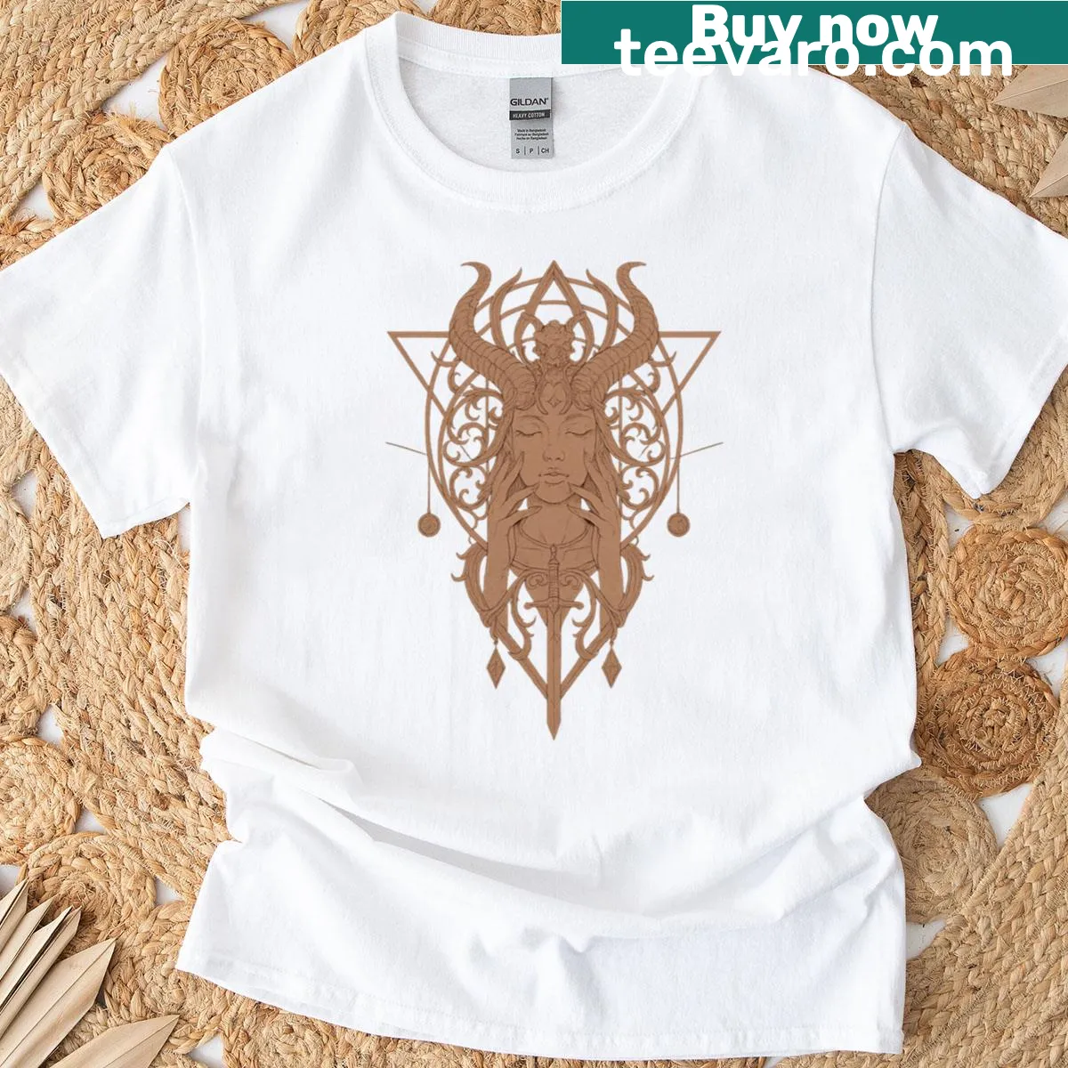 Artistic Dragon Woman graphic T-shirt for women — on a men's t-shirt