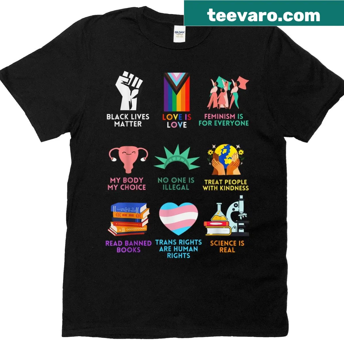Supportive T-shirt with 'Equality Hurts No One' text for equality — on a men's t-shirt