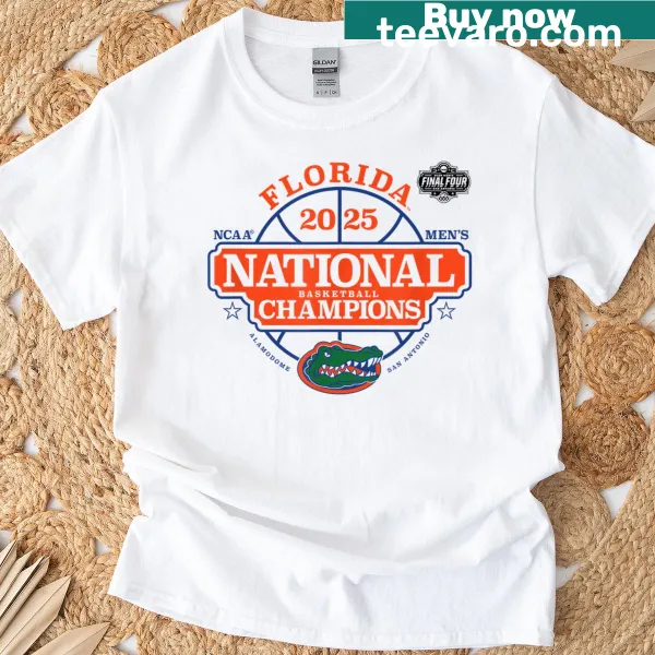 White Florida Gators National Champs 2025 basketball t-shirt