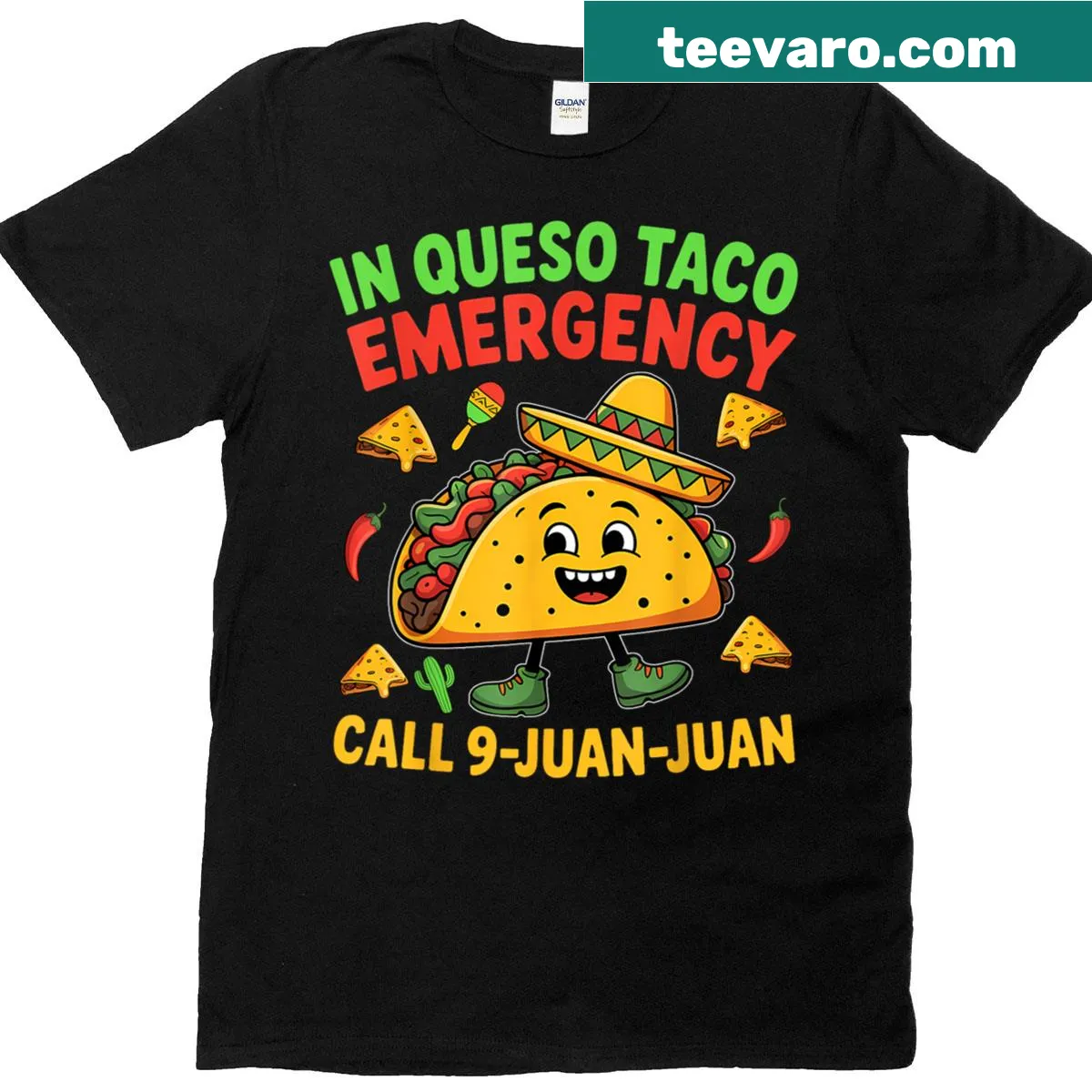 Cinco De Mayo taco fiesta graphic T-shirt — on a men's t-shirt