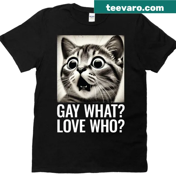 Bold typography statement t-shirt with 'What Love Who' for Pride